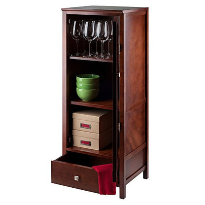 Winsome 94402 Pantry Cupboard with Door, Antique Walnut