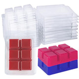 150 Packs Wax Melt Clamshells Molds, Clear Empty Plastic Cube Tray for Wickless Tarts Candles (Clear).