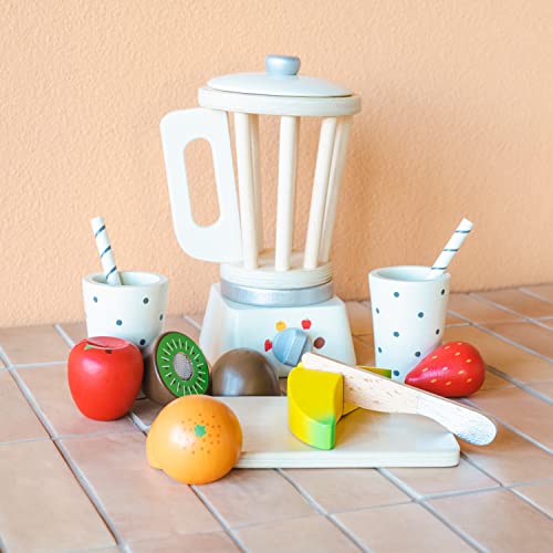 New Classic Toys Wooden Smoothie Set - Pretend Play Toy for Kids Cooking Simulation Educational Toys and Color Perception Toy for Preschool Age Toddlers Boys Girls New Classic Toys