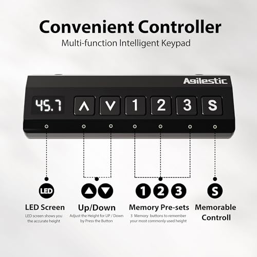 Agilestic 59 Inch L Shaped Standing Desk Adjustable Height, Electric Corner Standing Desk, Sit Stand Computer Table with Splice Board, White Agilestic