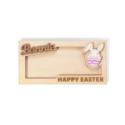 Custom Name Easter Bunny Money Holder Envelope Personalized Wooden Easter Money Holder Easter Basket Stuffers Bunny Money Holder Easter Kids Present Easter Basket Gift Decor - WoodArtSupply