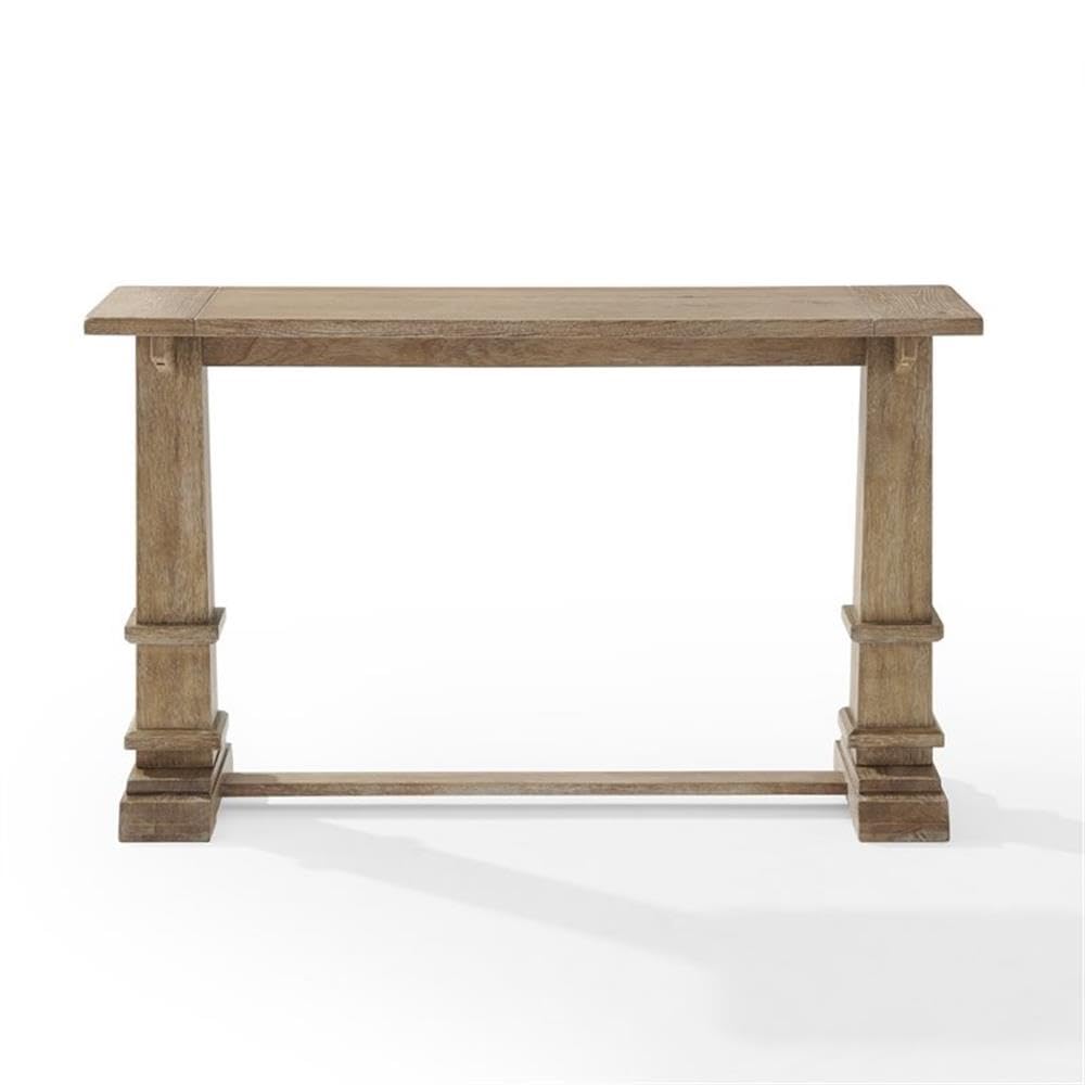 Pemberly Row Rectangular Top Farmhouse Wood Console Table in Rustic Brown Pemberly Row