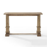 Pemberly Row Rectangular Top Farmhouse Wood Console Table in Rustic Brown Pemberly Row