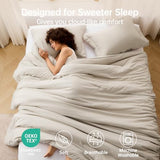 MUXHOMO Full Comforter Sets, All Season Ultra Soft Down Alternative Bedding - 3 Piece Lightweight Bed Set Includes 1 Comforter (82"x86") and 2 Pillow Shams (20"x26"), Linen MUXHOMO