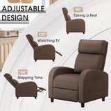 Homall Recliner Chair, Recliner Sofa for Adults, Recliners Home Theater Seating with Lumbar Support, Reclining Sofa Chair for Living Room (Fabric, Brown)