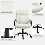 Vinsetto Big and Tall Executive Office Chair 485lbs with Wide Seat, High Back Computer Desk Chair with Tilt, Adjustable Height, Cream White Vinsetto