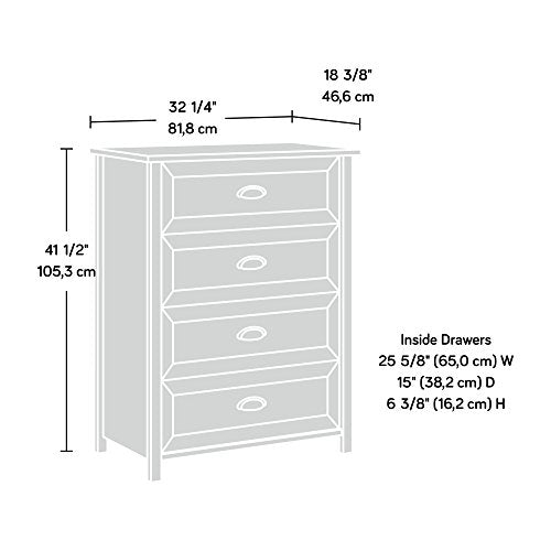 Sauder County Line 4 Drawer Chest, Salt Oak finish Sauder