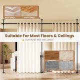 Bonpally Room Divider Curtain Rod, No Drilling Tension Rod for Room Separation, 4-10ft(H) 28-114inch(W) Adjustable Heavy Duty Floor to Ceiling Wall Divider Room Partition Privacy Separator, Black Bonpally