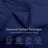TEXARTIST Premium 2100 Series King Comforter All Season Breathable Navy Blue Comforter Soft 4D Spiral Fiber Quilted Down Alternative Duvet Insert with Corner Tabs Luxury Hotel Style (90"x102") TEXARTIST