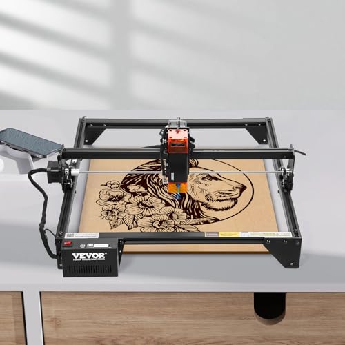 VEVOR 10W Output, Laser Engraving Cutter Machine, 14.9 x 15.7 in/38 x 40 cm Working Area, 10000 mm/min Movement Speed, Compressed Spot with Eye Protection, for Wood, Certain Metal, Black VEVOR