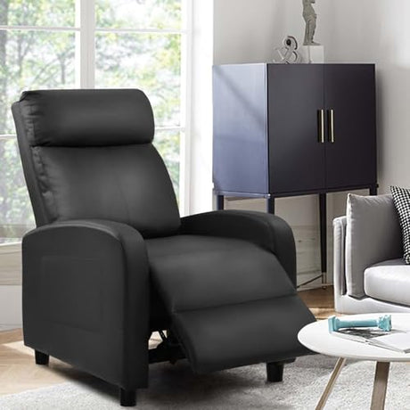 Devoko Massage Recliner Chair Home Theater Seating Pu Leather Modern Living Room Chair Furniture with Padded Cushion Reclining Sofa Chairs (Black) Devoko