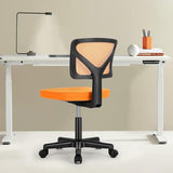 Sweetcrispy Small Office Chair, Ergonomic Low-Back Mesh Rolling Work Swivel Chairs with Wheels, Armless Comfortable Seat Lumbar Support for Home, Bedroom, Study, Student, Adults,Classic Orange Sweetcrispy