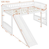 Harper & Bright Designs Twin Loft Bed with Slide and Ladder, Kids Loft Bed, Wooden Low Loft Bed for Kids, No Box Spring Needed, White Harper & Bright Designs