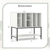 Giantex Record Player Stand with Charging Station, Turntable Stand with Storage Shelves Hold Up to 150+ Albums, Record Player Table with Metal Frame, Vinyl Record Storage for Music Living Room, White Giantex