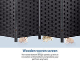 Room Divider 4 Panels Wall Dividers, 6 FT Height Wood Screen Room Screen Divider, 5.5 FT Width Folding Portable Partial Partition Freestanding Panel Screens for Indoor Home Office Bedroom Restaurant MKDLUFEI