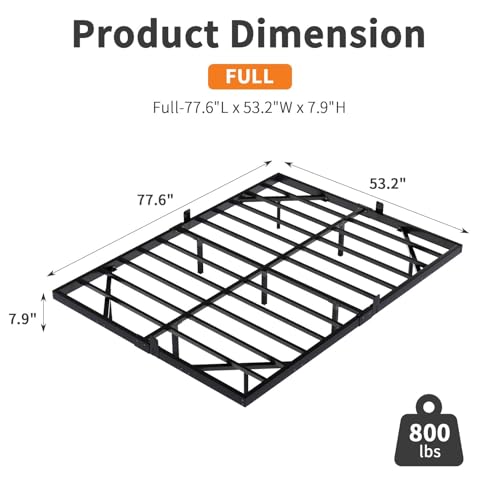 HOMBCK Floating Bed Frame Full Size with LED Light, Modern Metal Bed Frame, No Box Spring Needed, Noise Free, Easy Assembly HOMBCK