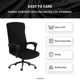 DIVA EN CAMINO DEC Water Resistant Office Chair Cover with Zipper, Stretch Slipcover for High Back Chair, Black DIVA EN CAMINO DEC