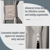 Domi 8x8FT Hardtop Gazebo, Outdoor Gazebo with Galvanized Steel Double Roof Canopy, Curtain and Netting, Metal Gazebo Pavilion for Patio, Lawn, Garden, Gray domi outdoor living