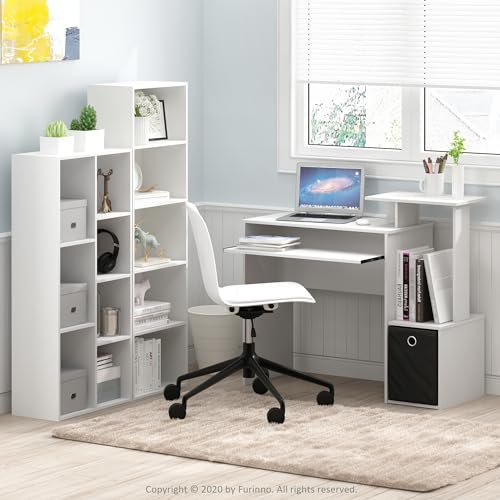 Furinno Luder Bookcase / Book / Storage , 7-Cube, White - WoodArtSupply