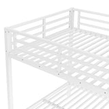 Bellemave Full Over Full Bunk Beds for Adults with Ladder & Full-Length Guardrails, Metal Heavy Duty Full Size Bunk Bed Frame with Sturdy Slats, Noise Free, No Box Spring Needed, White Bellemave