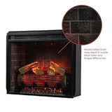 Modern Ember Uptown 28" Smart Electric Fireplace Insert, Alexa/WiFi Enabled - Includes Remote, 1,000 Sq Ft Electric Heater with Realistic Ember Bed & Log Set, Brick Background Modern Ember