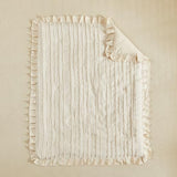 3 Pieces Tufted Stripes Crib Bedding Set with Ruffle Fringe, Beige Ruffled Comforter with Fitted Sheet and Bed Skirt , Soft and Embroidery Shabby Chic Boho Bohemian Jacquard Design for Baby Girls Boys Flysheep