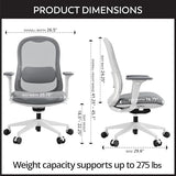WorkPro® Uomo Ergonomic Mesh/Fabric Mid-Back Office Chair, White/Gray, BIFMA Compliant WorkPro