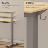 FLEXISPOT Height Adjustable Desk 48 x 30 inch Electric Standing Desk Whole-Piece Desk Board Stand Up Desk for Home Office (Gray Frame + 48" Natural Top) FLEXISPOT