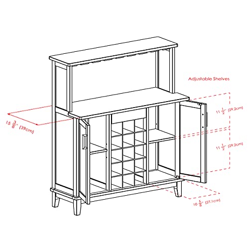 Winsome Beynac Bar Cappuccino Wine Cabinet - WoodArtSupply