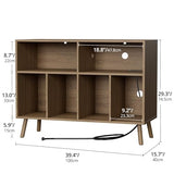 Cozy Castle Record Player Stand, Turntables Stand with Vinyl Record Storage Holds up to 350 Albums, Record Stand Table for Bedroom, Living Room, Office, Brown Cozy Castle