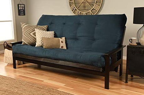 Kodiak Furniture Queen-Size Traditional Suede Fabric Futon Mattress in Blue Kodiak Furniture