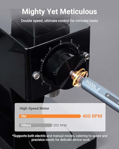 XCOOL Mini Electric Screwdriver, 52-in-1 Precision Electric Screwdriver 400RPM with 5 Torque Settings, 48 Drill Bits, Pry Bar, Led and Tweezers, Electric Precision Screwdriver Kit for Pc Building XCOOL