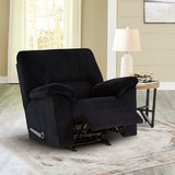 Signature Design by Ashley SimpleJoy Casual Rocker Recliner with Pillow-Top Armrest, Black