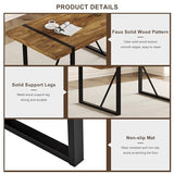 UELKS Dining Table Set for 8，Dining Room Table Set for 8，71'' Dark Wood Kitchen Table and Suede Nap Fabic Chairs Set of 8，8 Chair Dining Table Set for Kitchen Dining Room UELKS