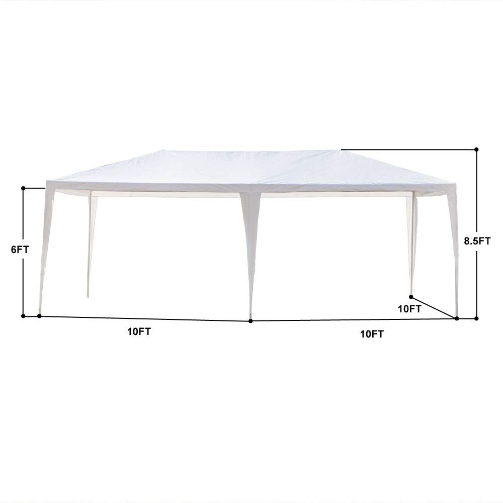 Simply-Me 10' x 20' Outdoor Canopy Waterproof Gazebo Party Wedding Tent,Sunshade Shelter Canopy Gazebo with 4 Removable Sidewalls,White Simply-Me