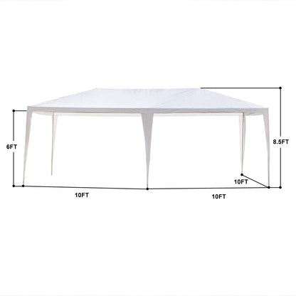 Simply-Me 10' x 20' Outdoor Canopy Waterproof Gazebo Party Wedding Tent,Sunshade Shelter Canopy Gazebo with 4 Removable Sidewalls,White