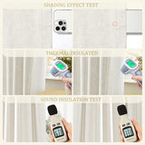 Jowels Cream Linen Blackout Curtains 108 Length 2 Panels Set for Living Room Bedroom, 100% Black Out Thermal Insulated Linen Drapes, Room Darkening Grommet Curtains 108 Inches Long Natural Beige Jowels