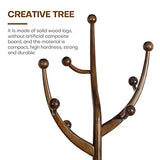 Coat Rack Freestanding Wood Tree Rack with 8 Hooks, Creative Design Tree Branch-look, Coat Tree Clothes Hanger Stand with Stable Sphere Base for Entryway, Hallway, Bedroom - Load 160lbs (Walnut Brown) Bekrvio
