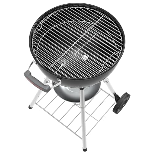 Megamaster Premium Charcoal Grill, 18" Heavy Duty Charcoal Kettle Grill, Outdoor Cooking, Camping Patio, Backyard, Tailgating, Black