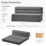 feliz home Convertible Sofa Bed with Metal Frame, Boneless Loveseat Sleeper Sofa Futon Sofa Bed Foldable Full Size Mattress for Living Room, Guest Room feliz home
