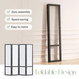 Acrylic Room Divider,4-Panel Freestanding Partition Screen, Frosted Translucent Privacy Panel - Lightweight Modern Divider for Home Office Studio (Black, 4 Panels) Svimi