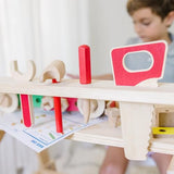 Melissa & Doug Solid Wood Project Workbench Play Building Set - STEAM Toy, Wooden Kids Work Bench, Toy Tool Bench Melissa & Doug