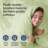 Duvet Cover Twin/Twin XL Size - Extra Soft Twin/Twin XL Size Duvet Cover - Lightweight, Breathable & Cozy w/ Zipper Closures and Ties - 68" x 90" Inches - (Light Sage Green) Comforter Not Included CGK Unlimited
