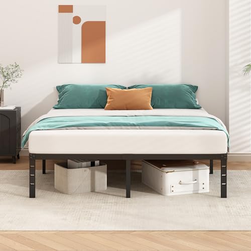 HLIPHA Metal Platform Bed Frame 18 Inch Tall,No Box Spring Needed,Twin Size Bed with Heavy Duty Strong Support Slats,Easy to Assemble,Black HLIPHA