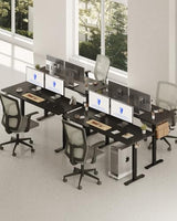 FLEXISPOT 71 x 32 Inch Large Standing Desk, Stand Up Desk with Splice Board, Rising Desks for Home Office, Office Desk with Headphone Hook (Black Frame + Black Top, 2 Packages) FLEXISPOT