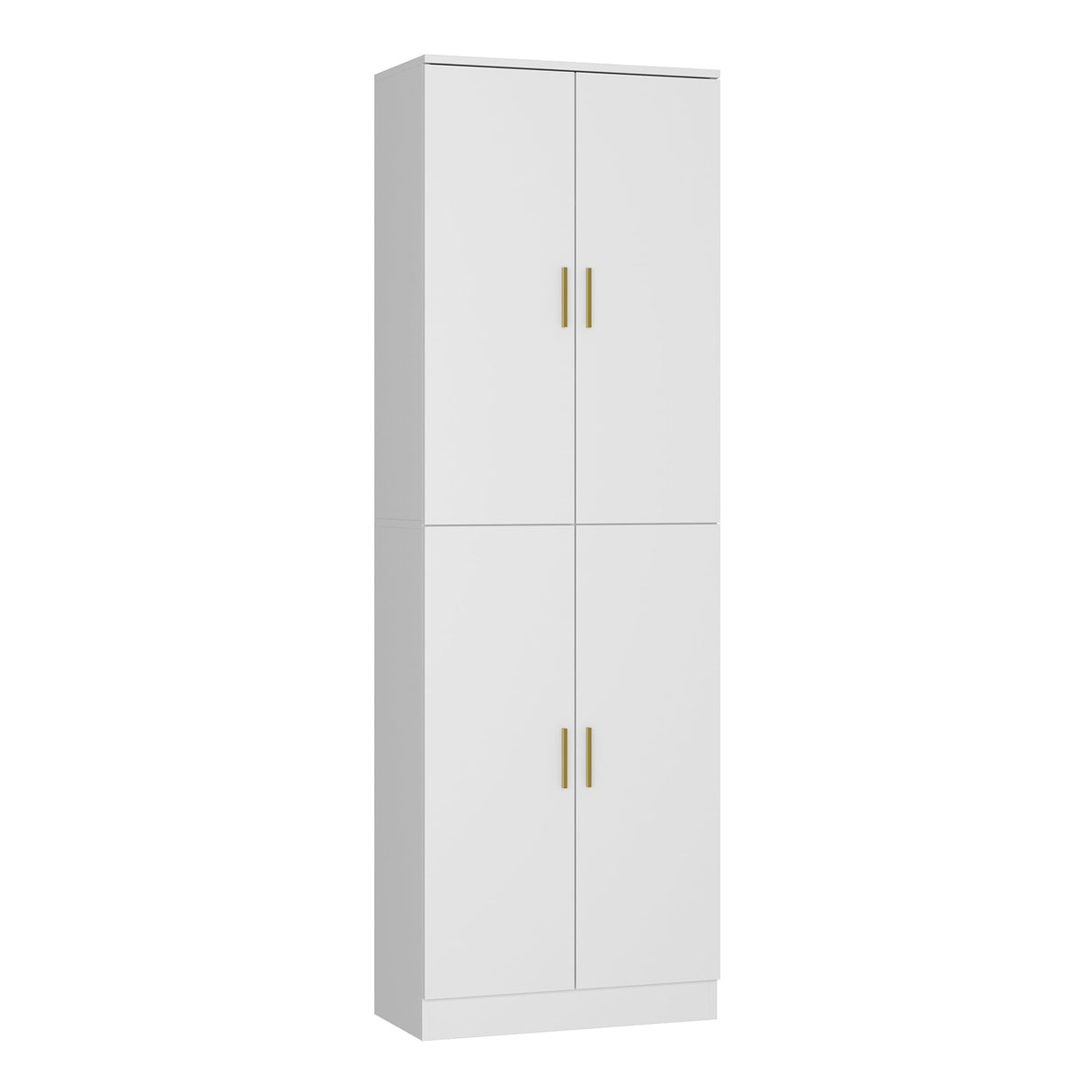 AGOTENI 6-Tier Storage Cabinet with Adjustable Shelves, Wooden Kitchen Pantry Freestanding Cupboard with 4 Doors for Living Room Kitchen Garage, White, 11.8" D x 23.2" W x 70.9" H AGOTENI