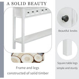 Merax Long Entryway Table with Storage Drawers and Bottom Shelf, 60" Farmhouse Narrow Console Table Sofa Table for Entryway, Antique White Merax