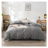 YUSIWOAL Fashion Duvet Cover Sets Cotton Gray Quilt Cover Single Double Queen Bedding Sets 4pcs Pillowcase Boys Solid Comforter Cover Sets,Summer Duvet Cover sets(Queen) YUSIWOAL