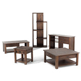 SIMPLIHOME Monroe Solid Acacia Wood 22 inch wide Square Rustic End Side Table in Distressed Charcoal Brown with Storage, 1 Drawer, for the Living Room and Bedroom SIMPLIHOME