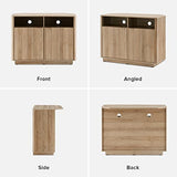 mopio Brooklyn Corner Storage Cabinet, Mid Century Modern Buffet, Entertainment Center, Storage Cabinet with Doors and Shelves, Media Cabinet for 55 mopio